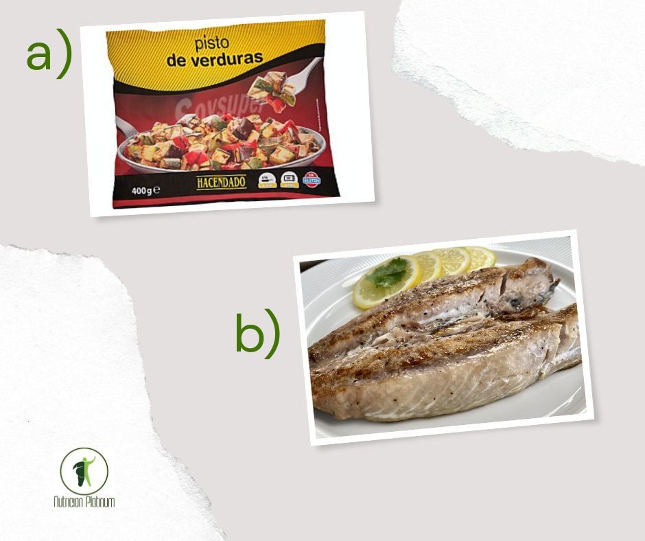 Pisto de verduras con caballa a la plancha.